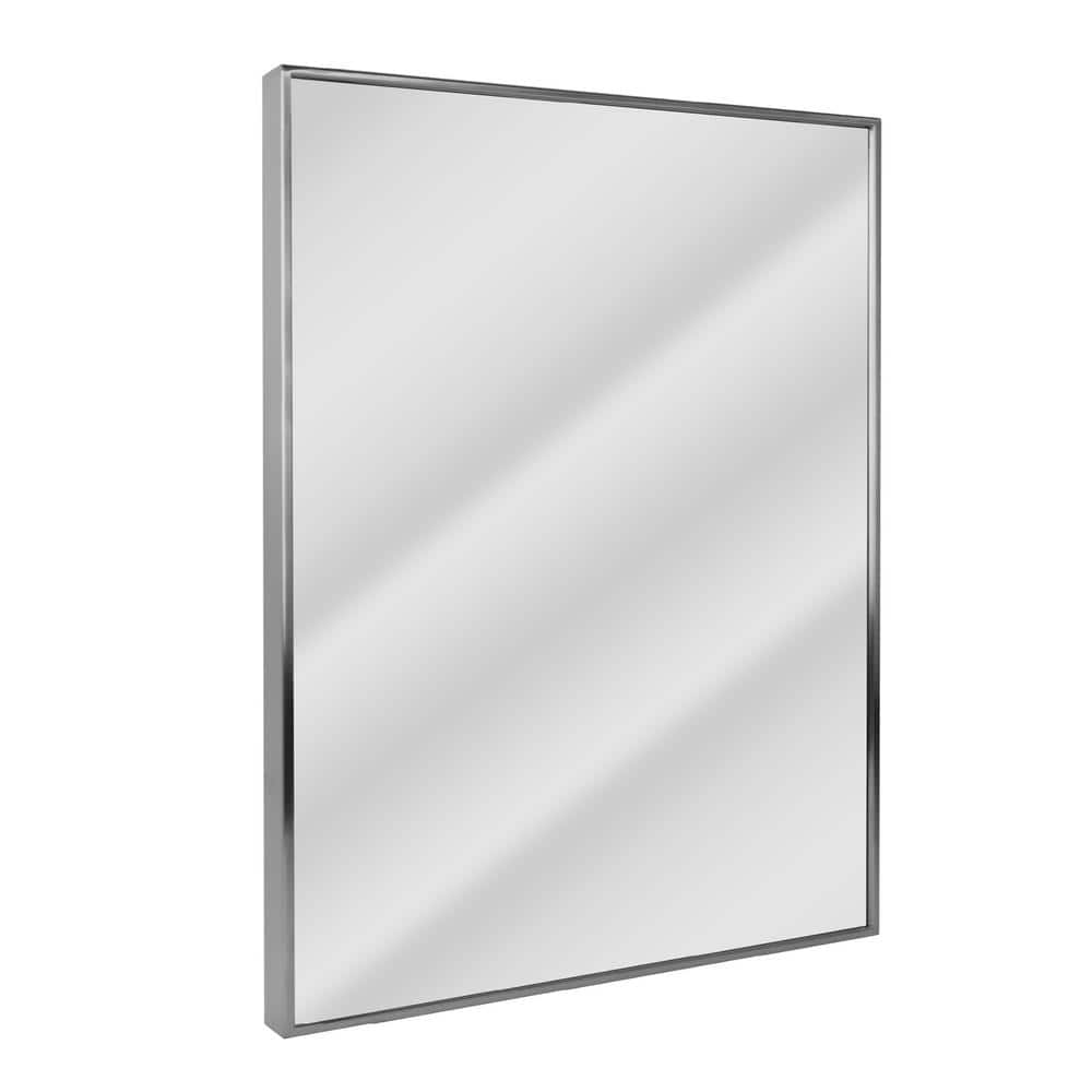Elegant Brushed Nickel 24x30 Rectangular Vanity Mirror