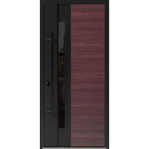 0162 36 in. x 80 in. Right-hand/Inswing Tinted Glass Red Oak Steel Prehung Front Door with Hardware