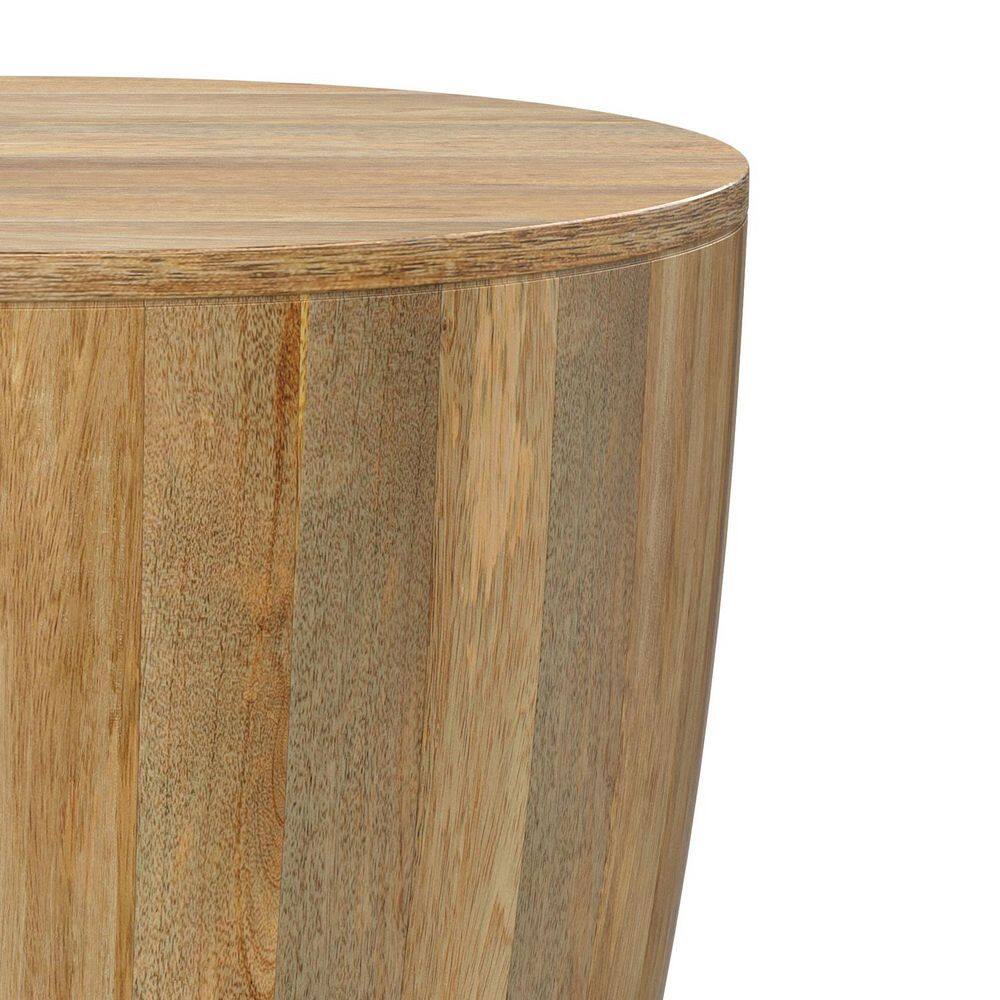 Elmbrook 21 in. W Natural Round Solid Mango Wood End Table with Low VOC Lacquer - thumbnail 9