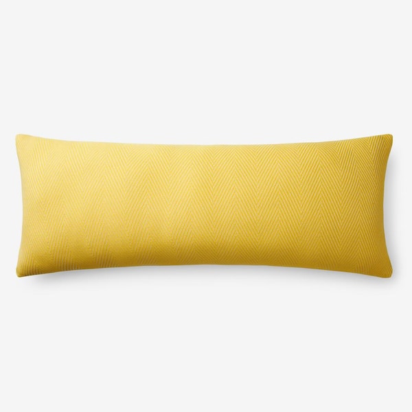 The Company Store Chevron Yellow 14 in. x 40 in. Throw Pillow Cover