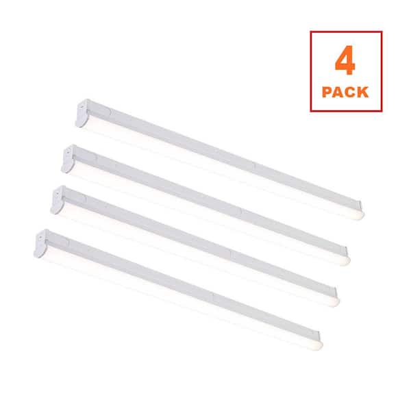 4 ft. Garage Workshop LED White Strip Light Fixture 3600LM 40W 120V Bright White 4000K Hardwire Non-Dimmable (4-Pack)