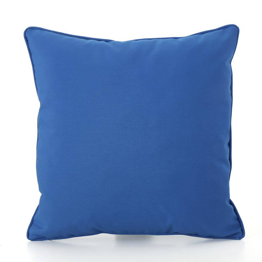 18 in. W x 18 in. H Blue Outdoor Throw Pillow, Water Resistant Lumbar Pillo