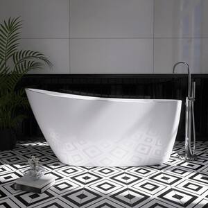 Streamline 57 in. Acrylic Clawfoot Non-Whirlpool Bathtub in Glossy