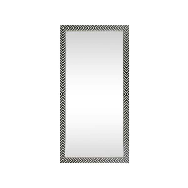 Unbranded Timeless Home 72 in. W x 36 in. H x Modern Wood Framed Rectangle Chevron Mirror
