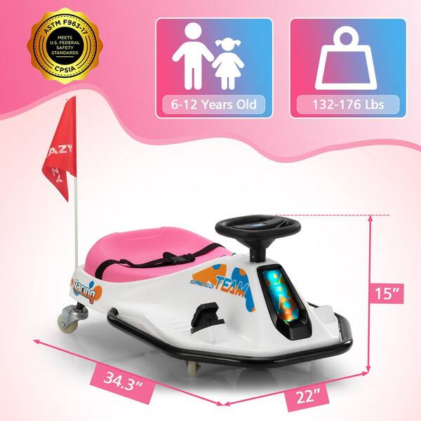 TOBBI 24-Volt Kids Ride On Drift Car Electric Drifting Go Kart for