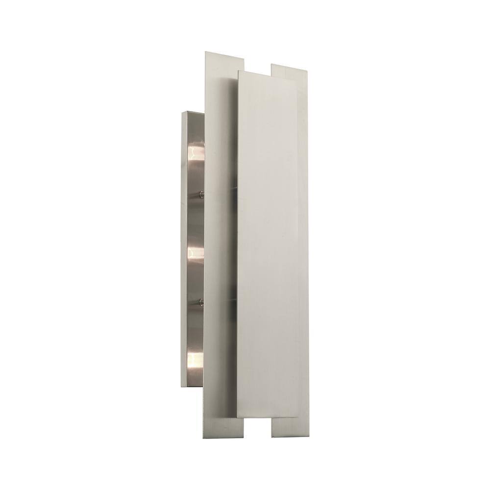Modern Brushed Nickel 3-Light Vanity Wall Sconce