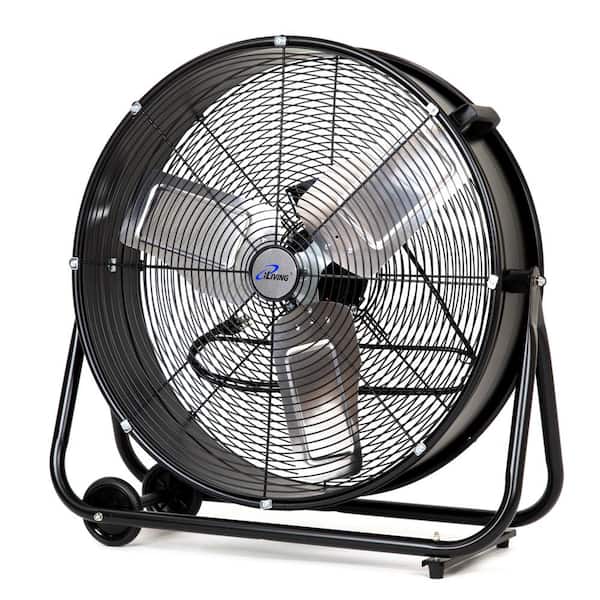 iLIVING High Velocity Industrial 24 in. 2-Speed Drum Fan with Speed Control, 360° Tilt, 7700 CFM