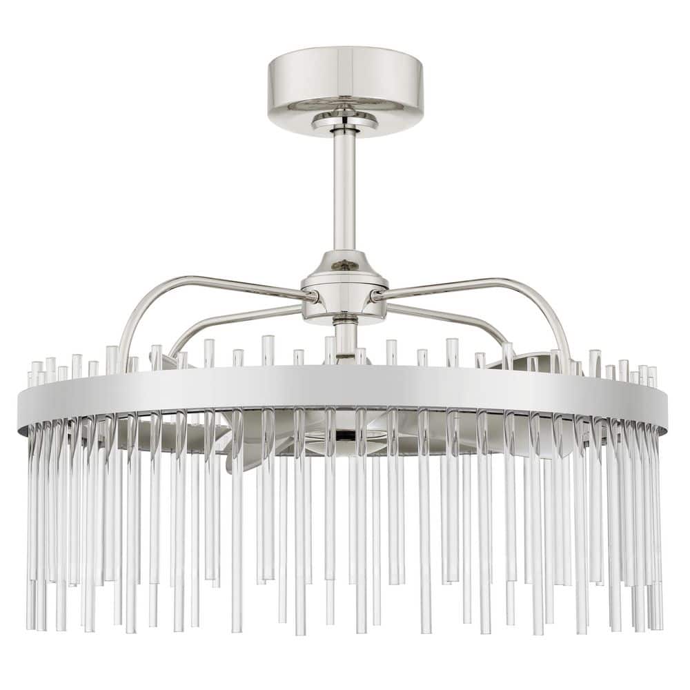 Bari 22 in. Blade Span 30 in, Width Indoor Chrome Flush Mount Fandelier Cei