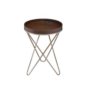 Crary Walnut and Champagne Side Table