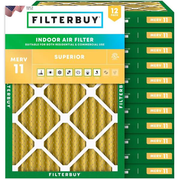 16.5 in. x 21 in. x 2 in. MERV 11 (FPR 7) Allergen Defense Pleated HVAC AC Furnace Air Filters Replacement (12-Pack)