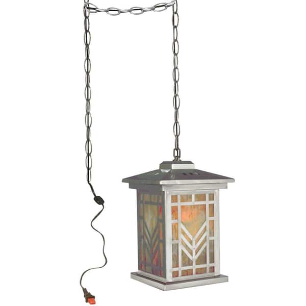 Springdale Lighting Multi Color Imperial 1-Light Antique Brass Hanging Mini Pendant Lamp