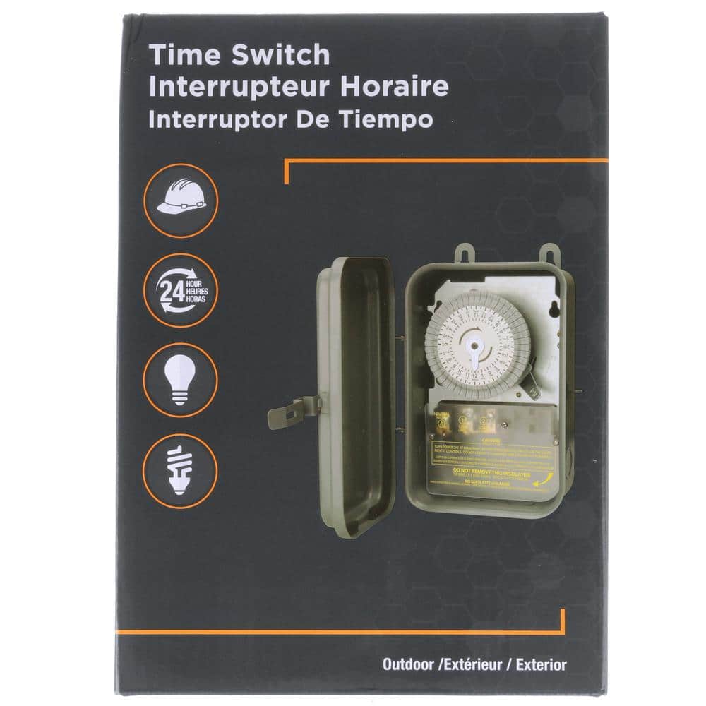 Gray Heavy Duty Outdoor Mechanical Timer with Lockable Box