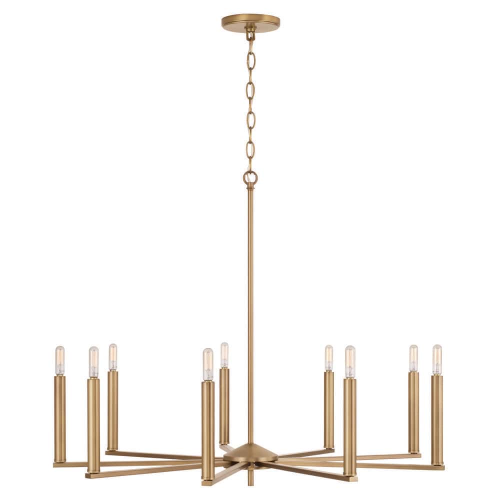 Portman 9-Light Aged Brass Candle Style Chandelier