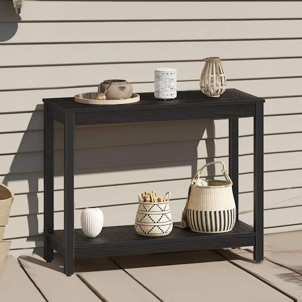 DEXTRUS Plastic Wood HIPS Rectangular Outdoor Side Table