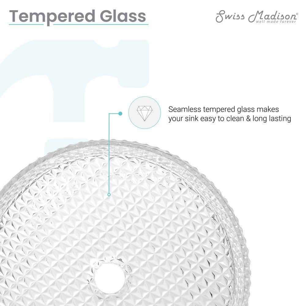 Cache 15.35" Clear Glass Round Above-Counter Vessel Sink