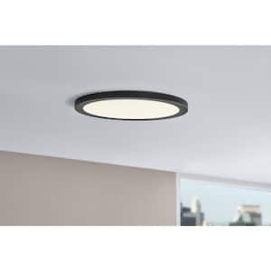 19 in. New Ultra-Low Profile Edgelit 5CCT Selectable LED Flush Mount Selectable LED Flush Mount Matte Black (2-Pack)