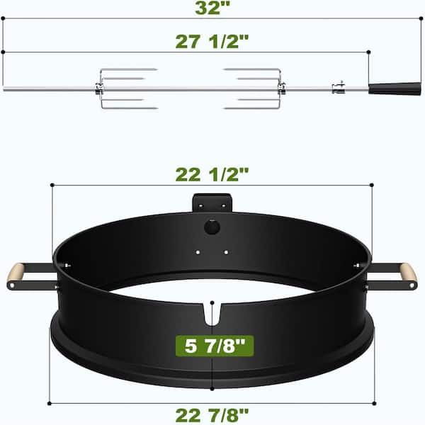 WEBER KoRocK グッズ① SHINESTAR Black Charcoal Kettle Rotisserie Ring Kit for All