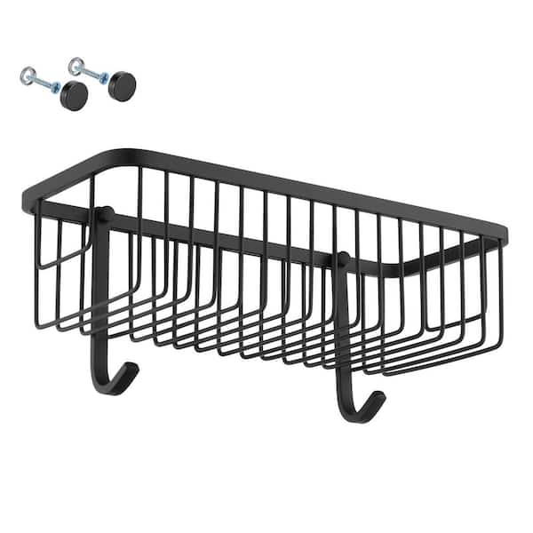 ruiling Wall Mounted Corner Shower Caddy Shower Basket in Stainless Steel Matte Black