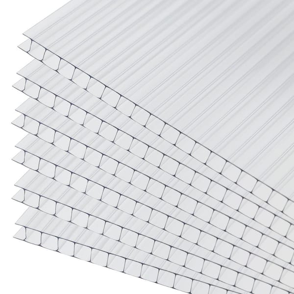 Aoodor 24 in. W x 48 in. D x 15/64 in. (6 mm) Clear Monolayer Polycarbonate Sheet Greenhouse Panels (6-Pack)