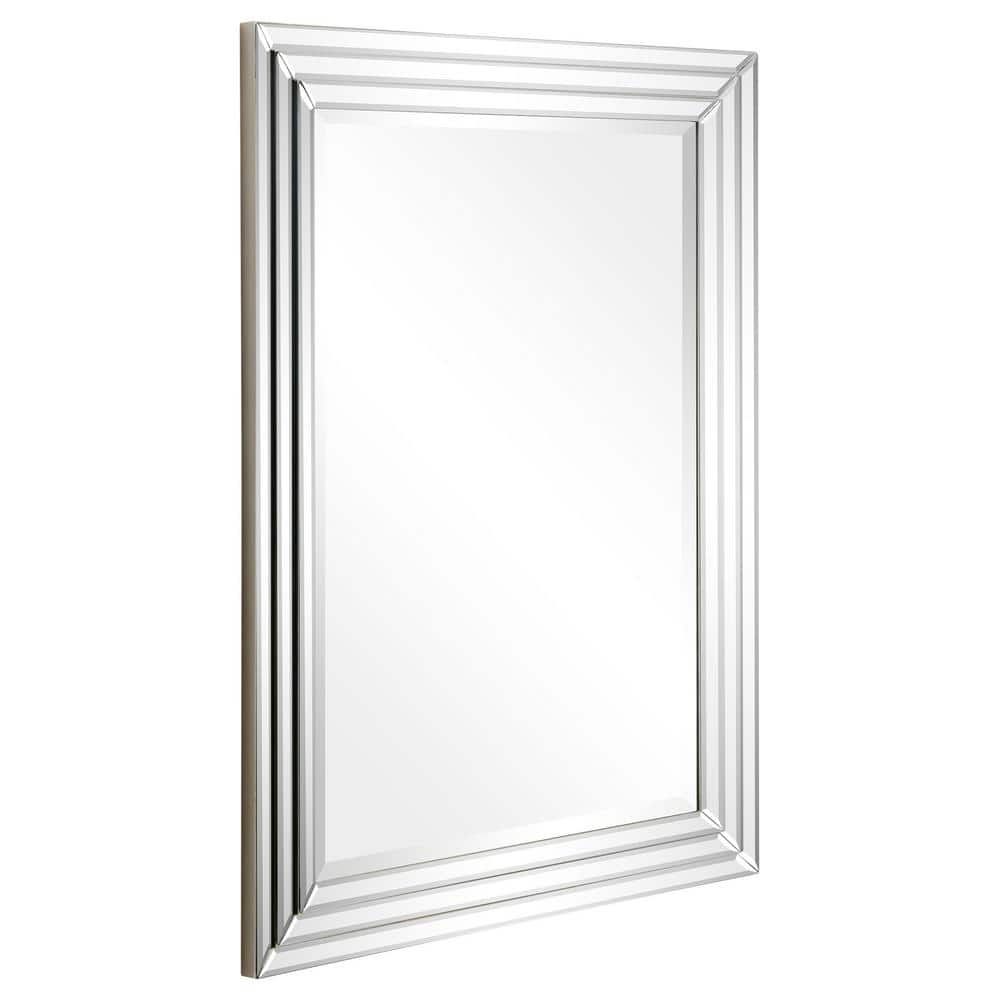 Silver Rectangular Full Length Wood Frame Wall Mirror
