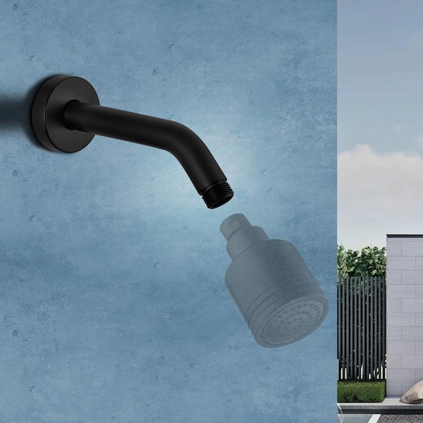 5.9 in. Shower Arm and Flange in Black