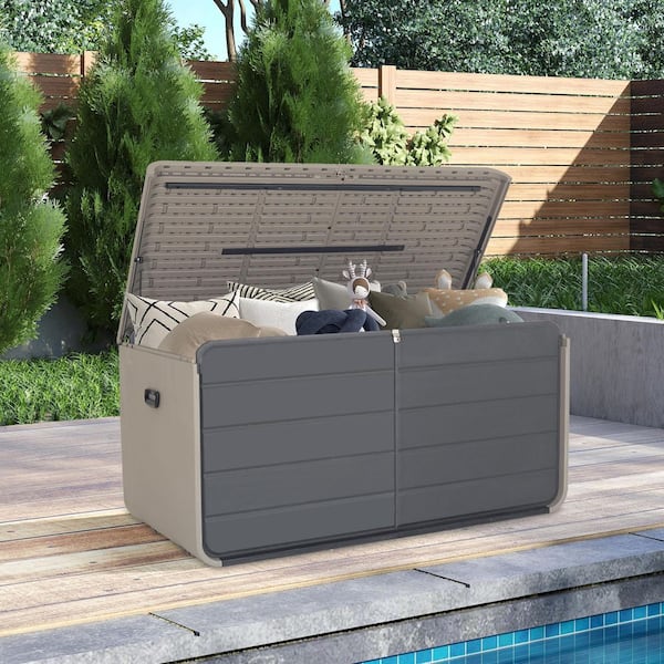 domi outdoor living 260 Gallon Resin Outdoor Deck Box with