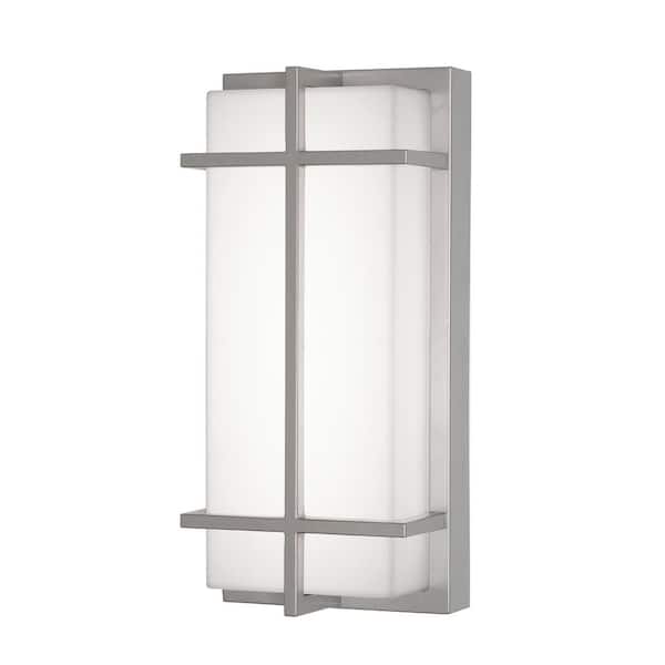 AFX August 12 in. Silver Outdoor Hardwired Coach Sconce with Integrated LED Included