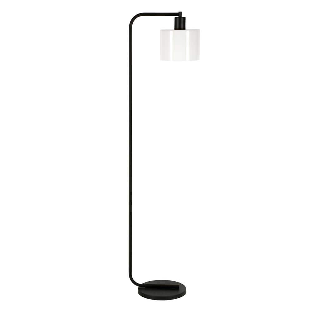 Arc Bronze 57" Industrial Floor Lamp with Barrel Shade