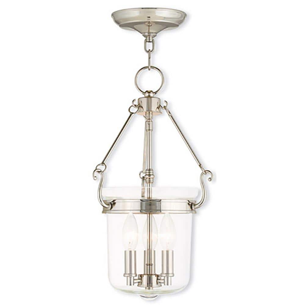 Rockford 3 Light Polished Nickel Pendant