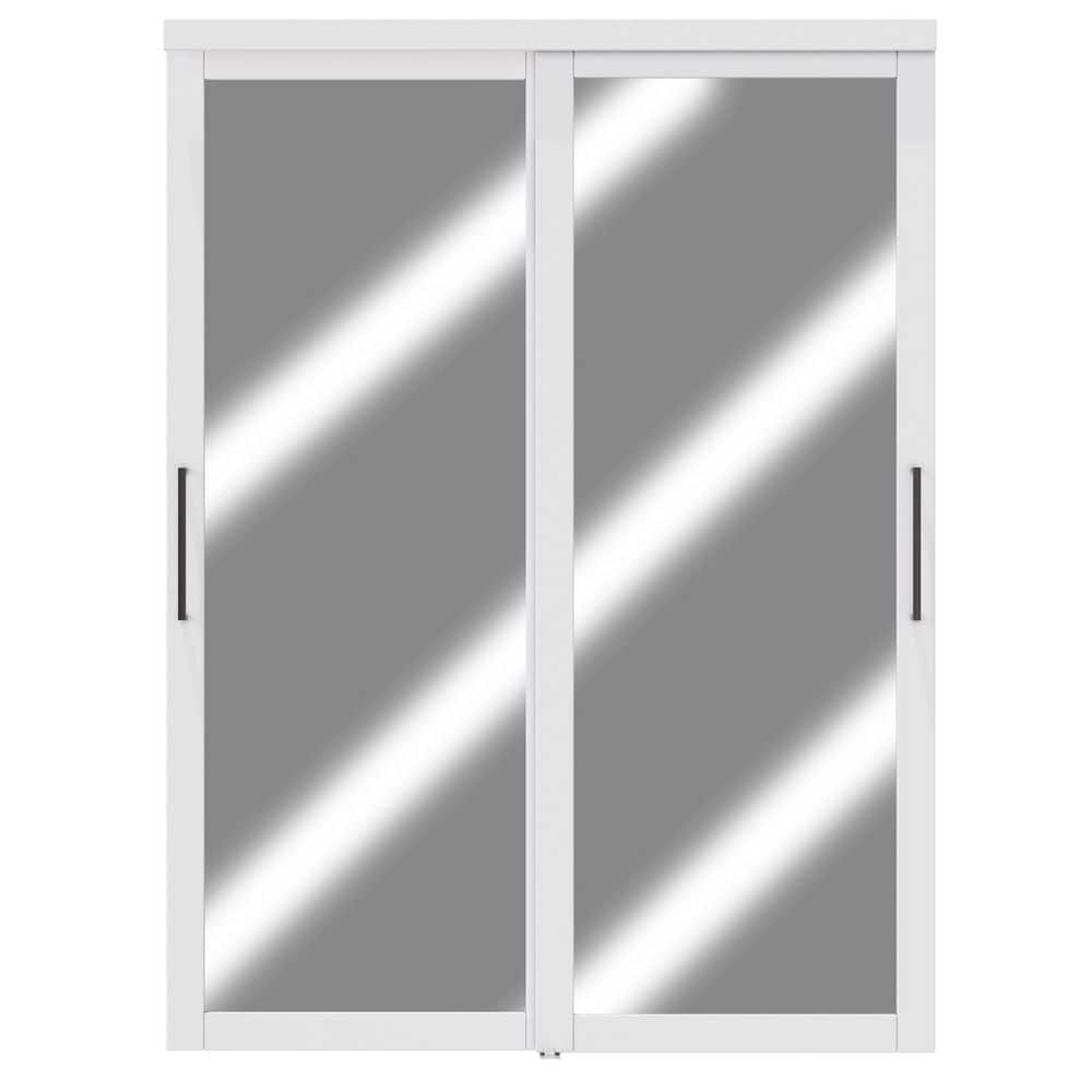 ARK DESIGN 60 in. x 80 in. 1 Lite Mirror Glass White Finished Interior ...