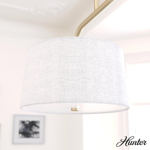 Hunter Cottage Hill 4-Light Alturas Gold Shaded Chandelier with Fabric Shades