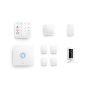 Wireless Alarm Home Security Kit (8-Piece) (2nd Gen) with Indoor Cam- White