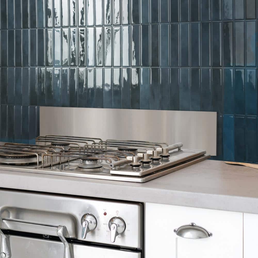 Morocco Agadir Glossy Blue Peel and Stick Wall Tile