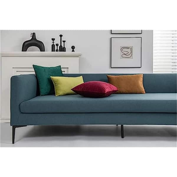 Throw Pillow Covers 18x18 Set of 4 Decorative Pillow Covers Soft Velvet  Pillow Covers Couch Pillows for Living Room Sofa Car Home Decor  (Orange/Blue) 