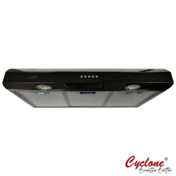 Cyclone Classic 30 in. 570 CFM Undermount Range Hood with LED Light in Black