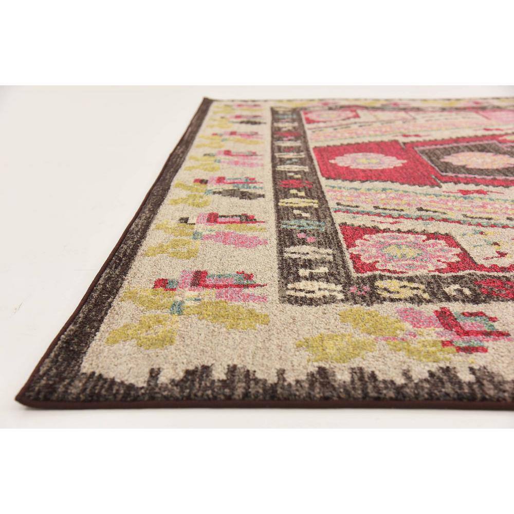 Sedona Red Geometric 9' x 12' Easy-Care Synthetic Area Rug