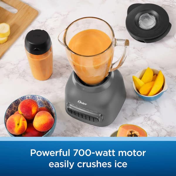 Oster 48 oz. 8-Speed Gray Blender with Boroclass Glass Jar and