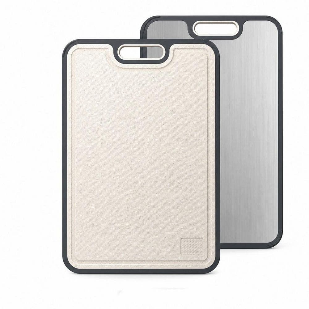 2 IN 1 15 in. x 10.3 in. Silver Titanium Cutting Board Set, Double Sided Chopping Board, Non-Porous, Easy to Clean