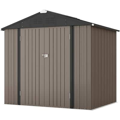 Gizoon 6' x 4' Outdoor Storage Shed with Double Lockable Doors,  Anti-Corrosion Metal Garden Shed with Base Frame, Waterproof Shed Outdoor  Storage