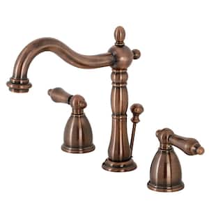 Heritage 8 in. Widespread 2-Handle Bathroom Faucet in Antique Copper