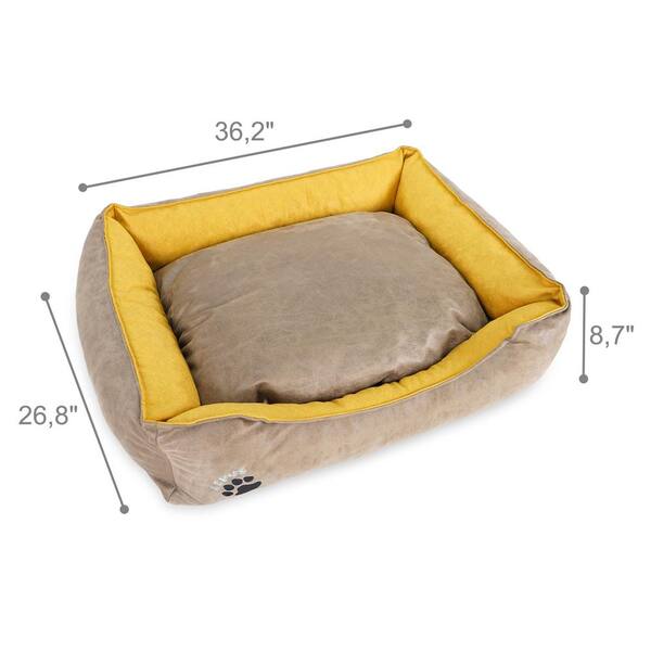 Euchirus Washable Extra Large Brown Dog Bed With Bolster BROWN-XL - The  Home Depot