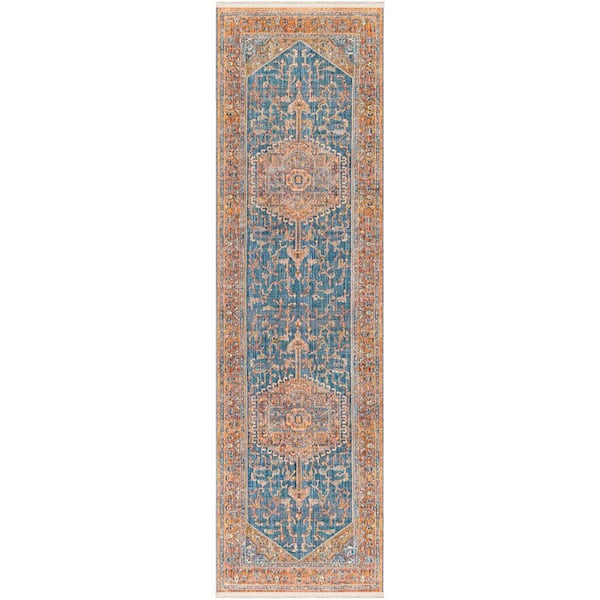 Artistic Weavers Dietritch Burnt Orange/Blue 3 ft. x 9 ft. Indoor Area Rug
