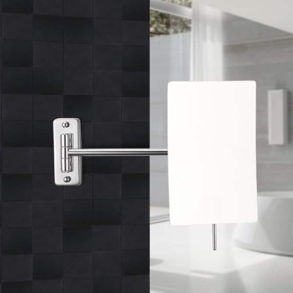 Glimmer 5.9 in. x 8.5 in. Wall Mounted LED 3x Rectangle Makeup Mirror in Chrome
