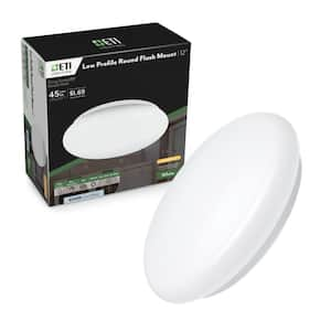 12 in. Round LED Flush Mount Ceiling Light 1000 Lumens Closet Bathroom Lighting Hallway 120-277 Volt 4000K Bright White