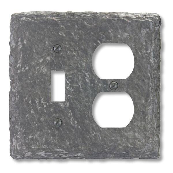 AMERELLE Gray 2-Gang 1-Toggle/1-Duplex Wall Plate (1-Pack)