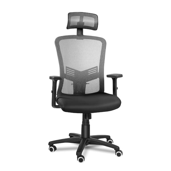 Siavonce 20.9 in. W Big and Tall Gray Mesh Ergonomic Chair with Adjustable Height