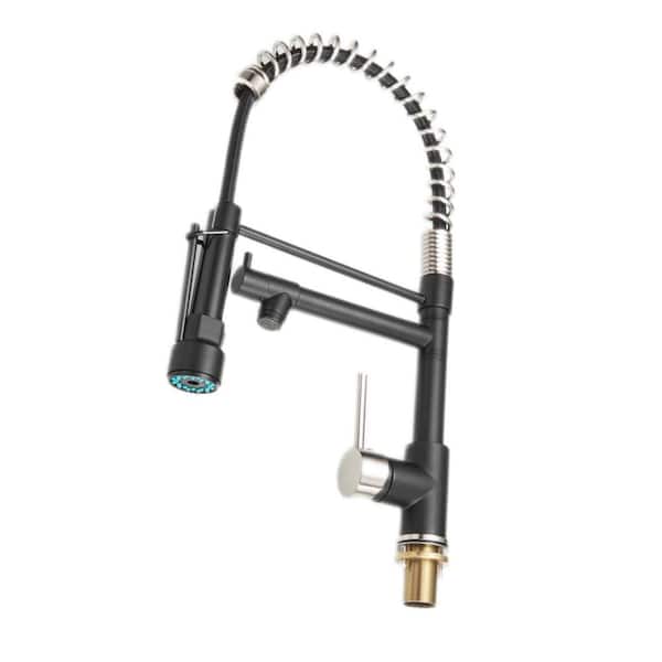 Pre-Rinse Kitchen Faucet with Pull-Down Spring Spout and Pot Filler