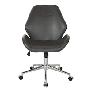 Chatsworth Black Faux Leather Office Chair with Chrome Base