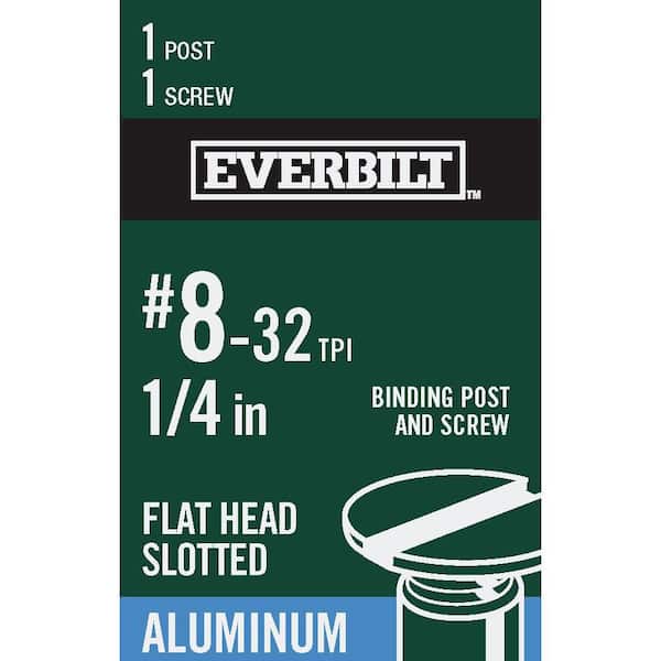 Everbilt 3/16 in. x 1/4 in. Aluminum Flat-Head Slotted Machine Screw with Binding Post
