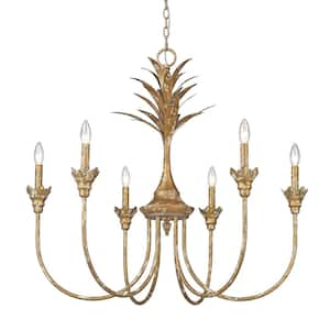 Lillianne 6-Light Heirloom Gold Chandelier